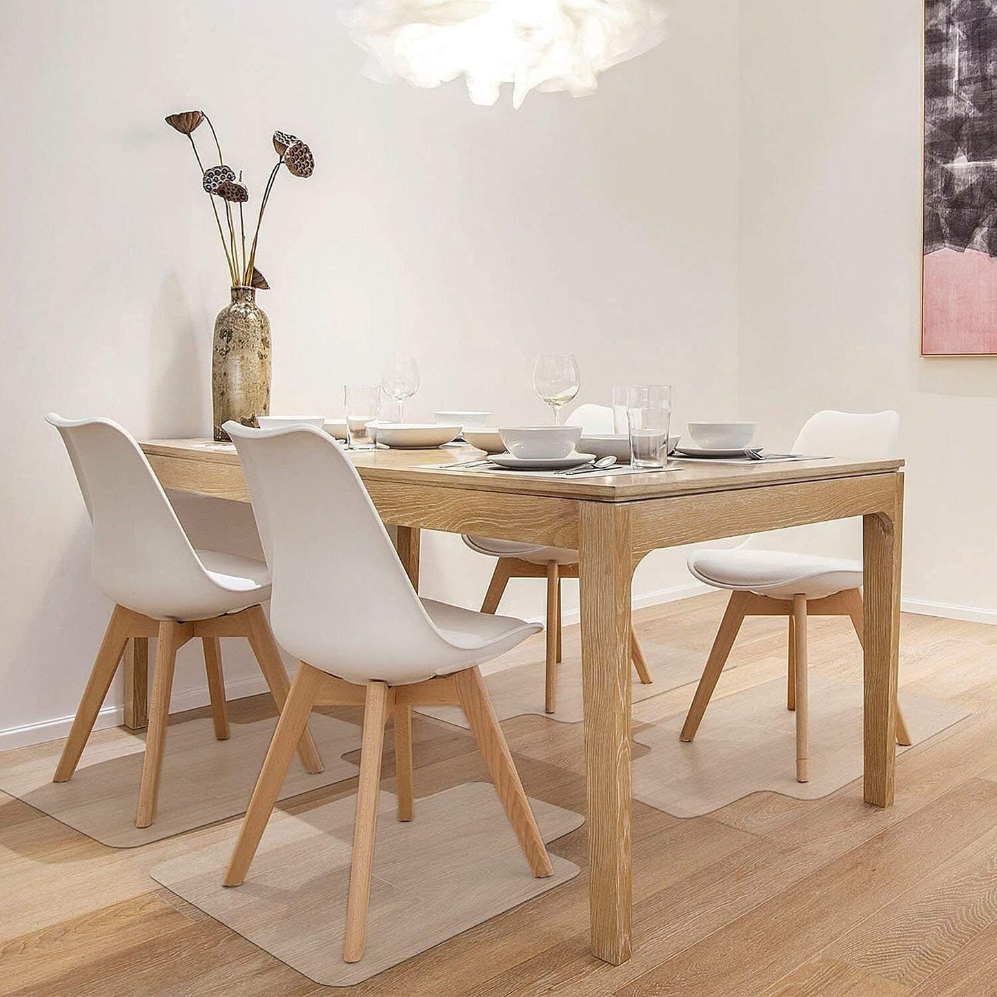 Kuyal Chair Mat, Rolling Chair Mat for Hardwood Floor, 45" X 53" Transparent PVC Home Office Floor