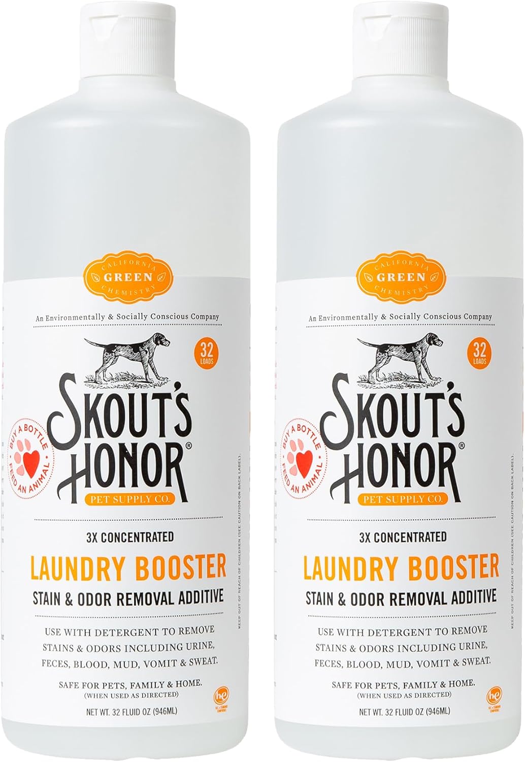 Skout's Honor Laundry Booster Stain & Odor Removal Additive - Plant-Powered Formula for Pet