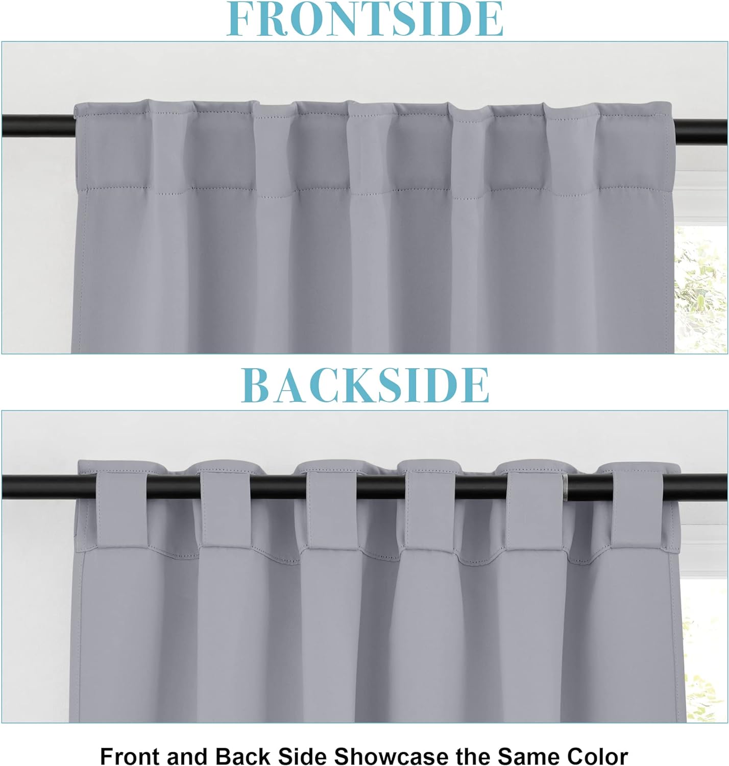 RYB HOME Blackout Curtains & Drapes - Light Block Thermal Insulated Privacy Window Covering for