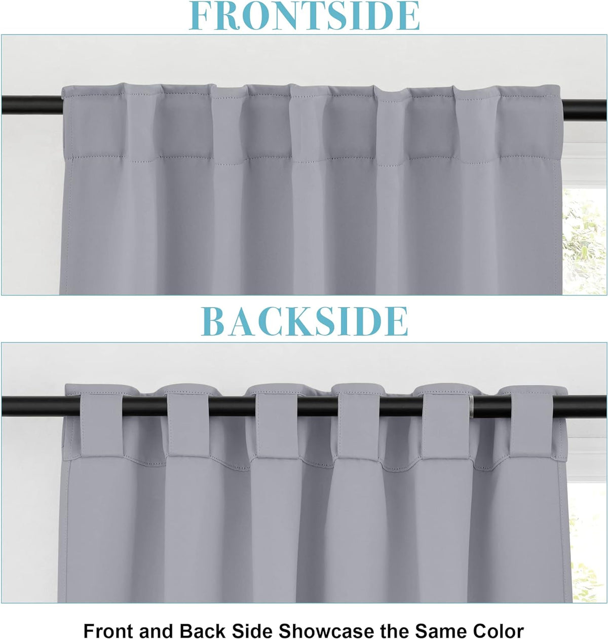 RYB HOME Curtains for Living Room - Blackout Curtains Sunlight Block Privacy for Dining Bedroom Bay