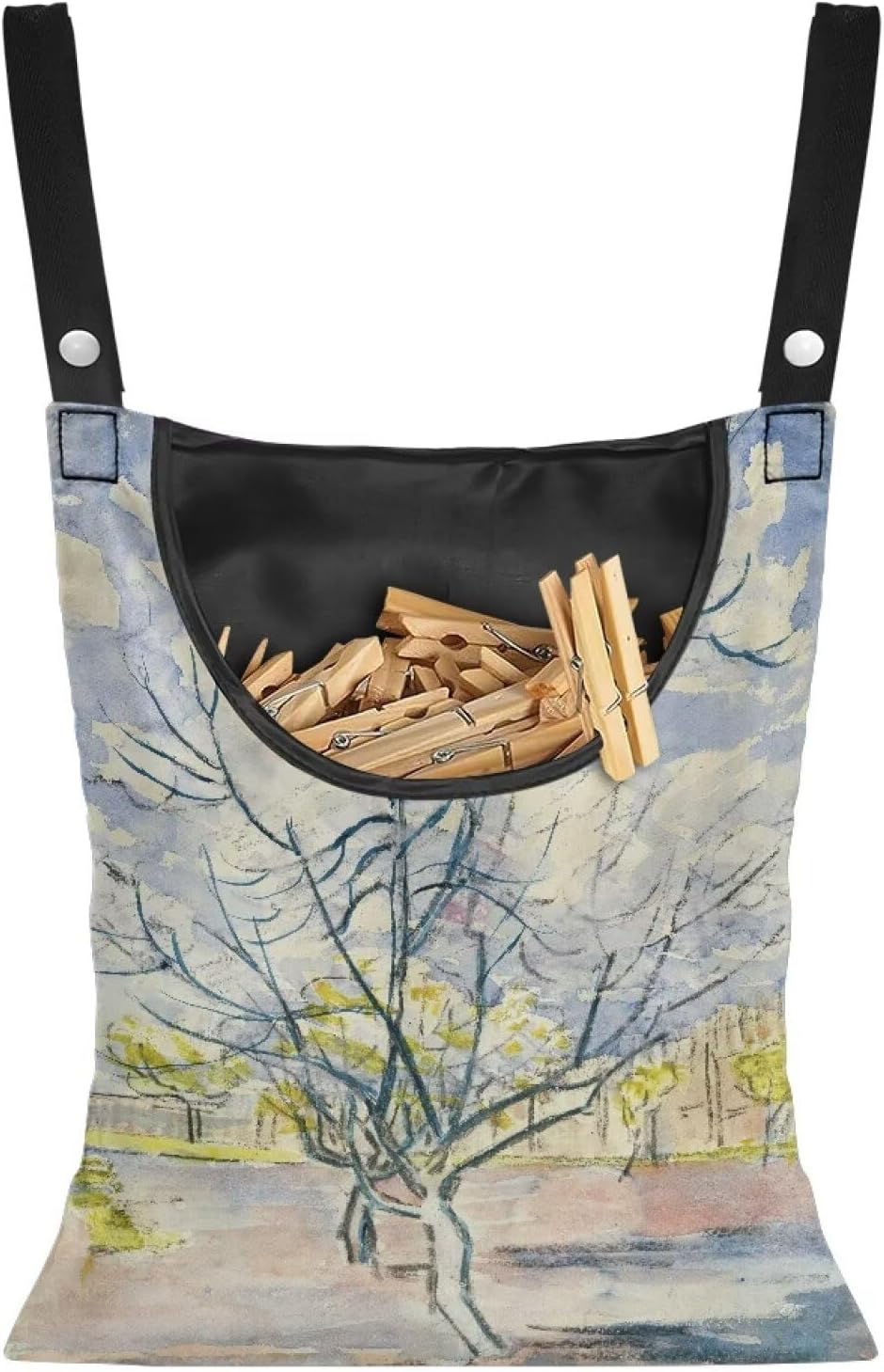 Weather Resistant Clothespin Storage Bag - Outdoor Hanging Organizer with Windproof Features