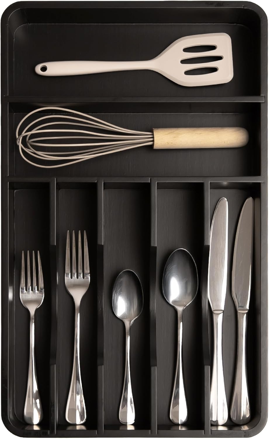 KitchenEdge Silverware Organizer - Cutlery, Flatware, and Utensil Holder for Kitchen Drawers, Fixed
