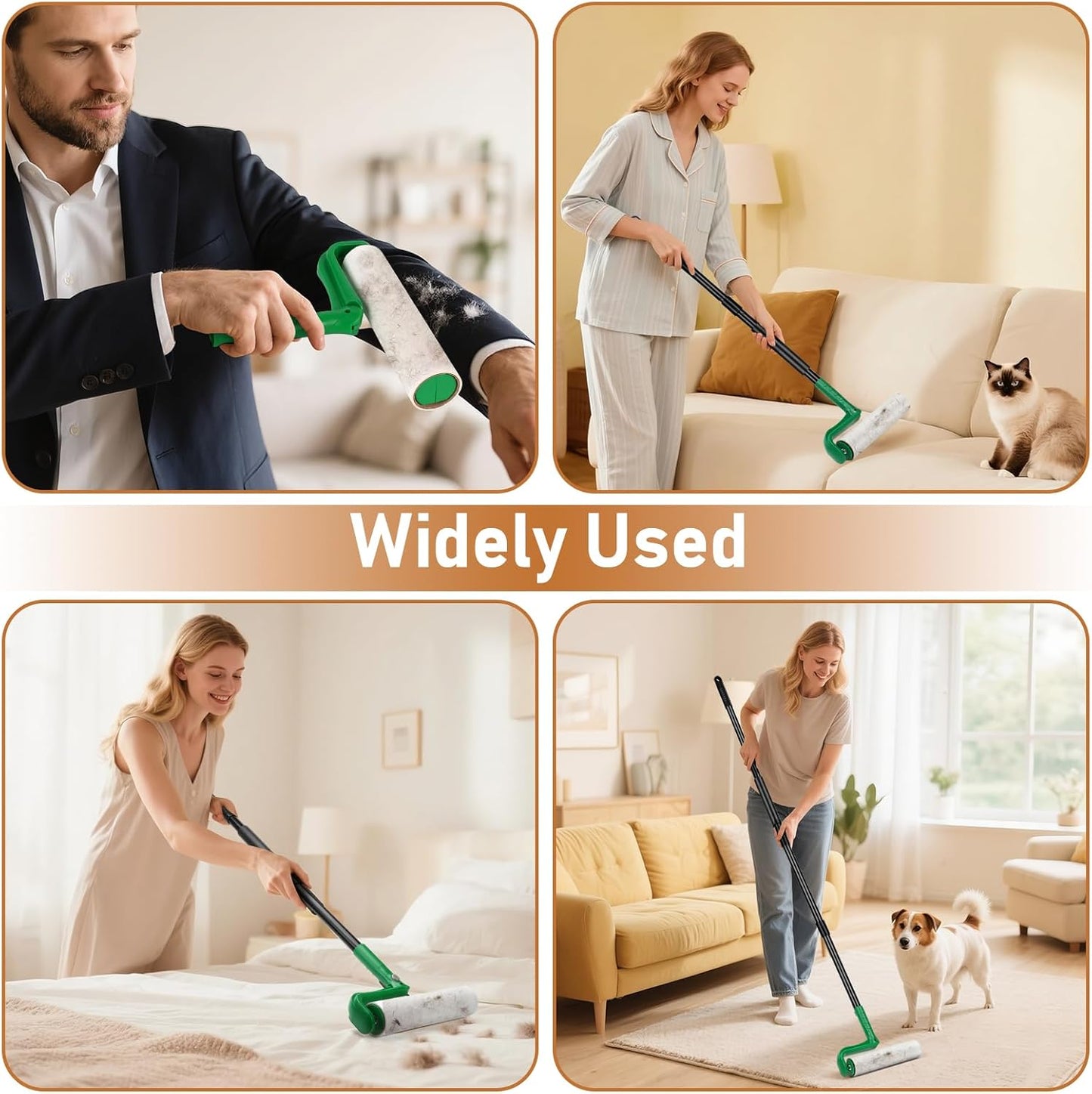 Large Lint Roller Refills for Lint Remover,4 Pack 10 Inch Big Lint Roller Refill Compatible with