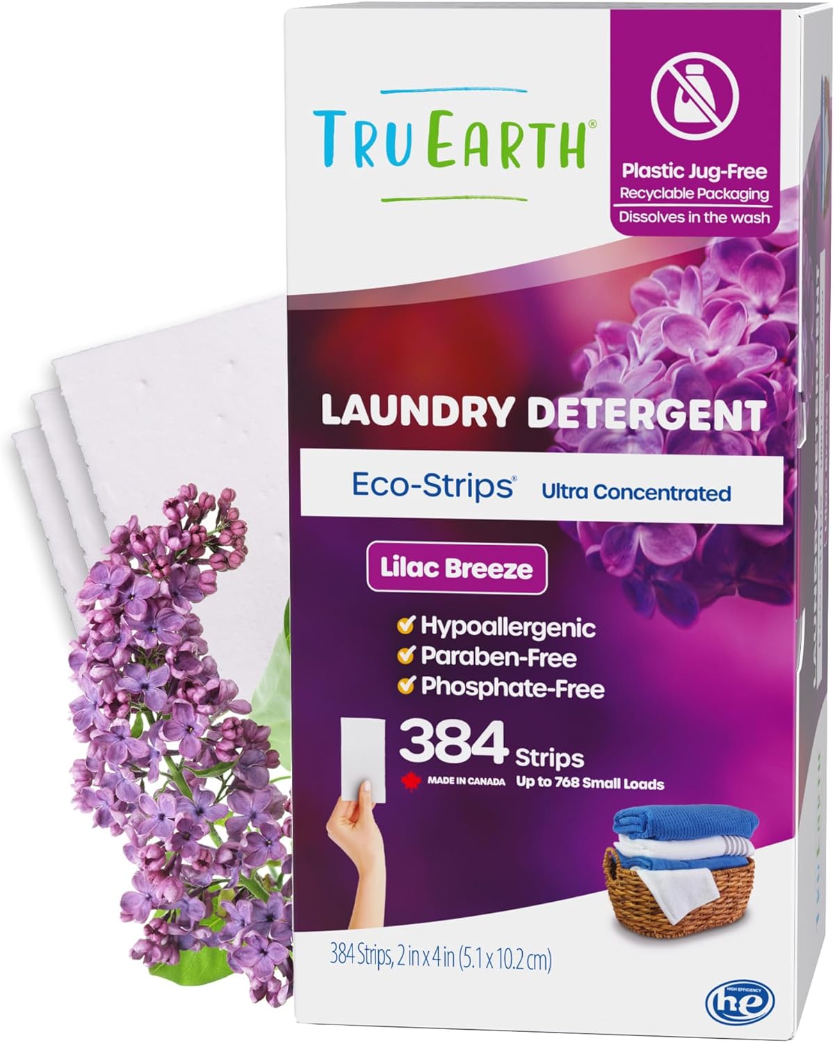 Tru Earth Compact Dry Laundry Detergent Sheets - Up to 768 Loads (384 Count) - Paraben-Free