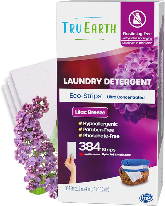 Tru Earth Compact Dry Laundry Detergent Sheets - Up to 768 Loads (384 Count) - Paraben-Free