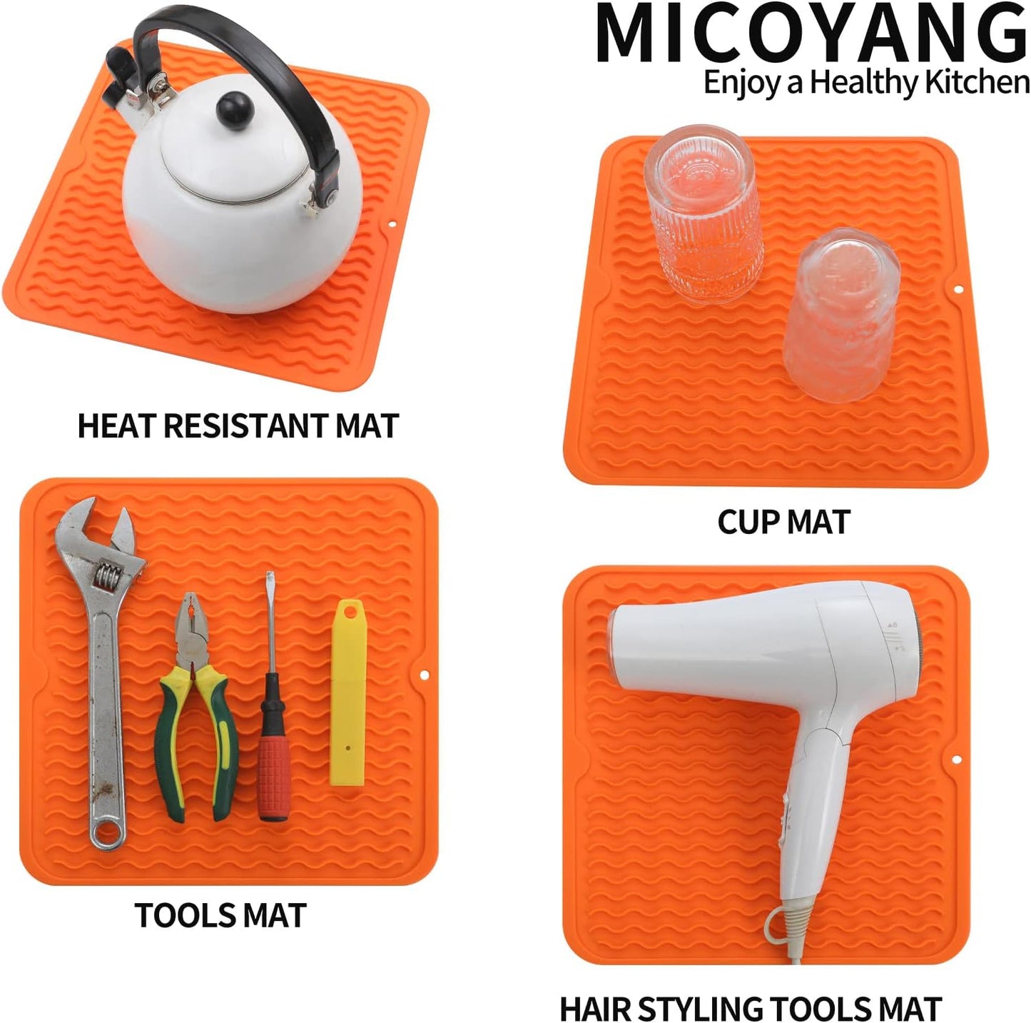Silicone Dish Drying Mat for Multiple Usage,Easy clean,Eco-friendly,Heat-resistant Silicone Mat for