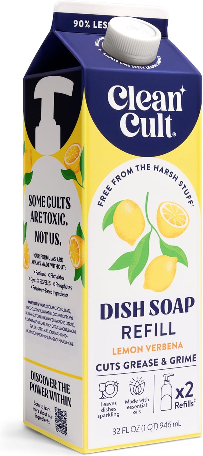Cleancult Dish Soap Liquid Refill (32oz, 1 Pack) - Plant Based Cleaning Power - Dish Soap that Cuts