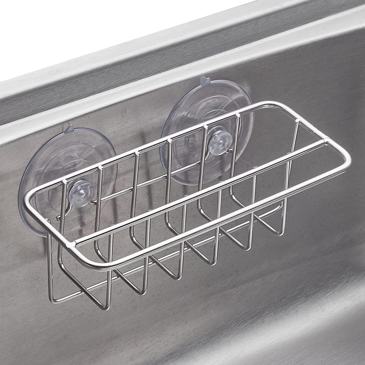 Sink Caddy Sponge Holder for Kitchen Sink Dish Cloth Hanger 2 Suspension Options(Suction Cups and