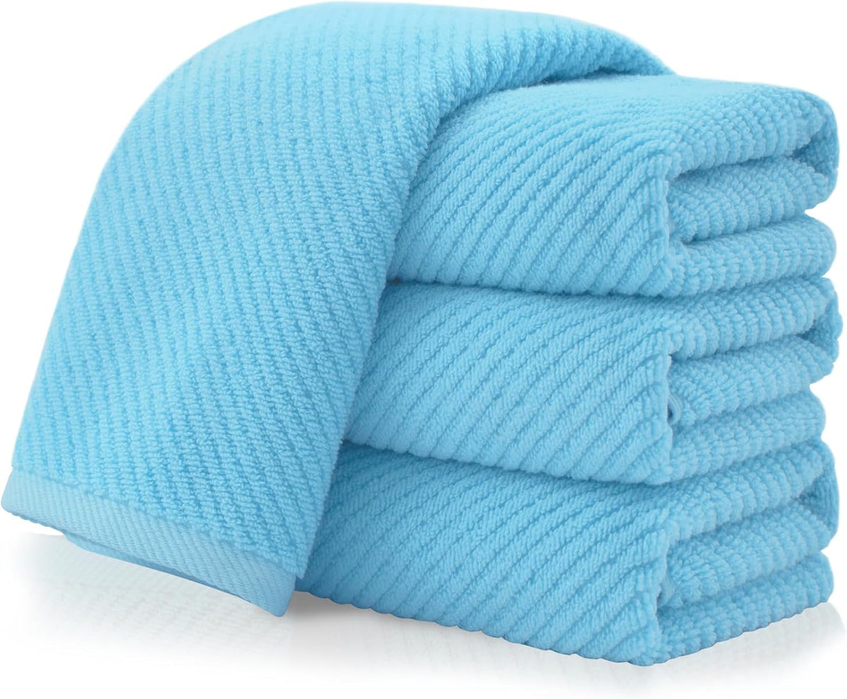VOOVA & MOVAS Hand Towels for Bathroom Set of 4，Large 18"x 28" - 100% Cotton | Lightweight | Thick