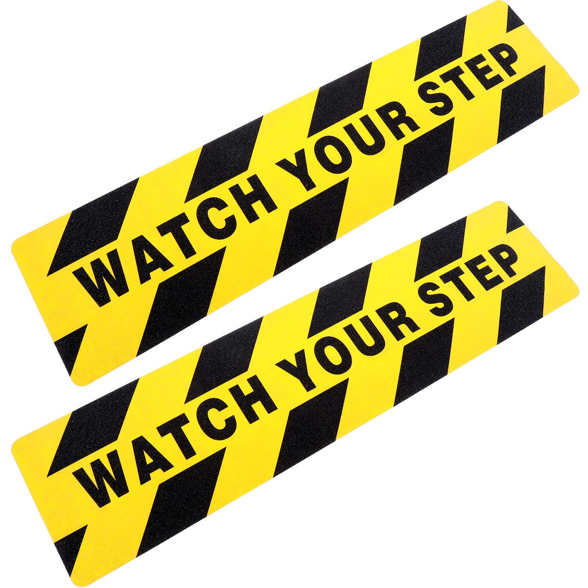Boao 2 Pieces Watch Your Step Stickers Sign 6 x 24 Inch Caution Watch Your Step Floor Decals