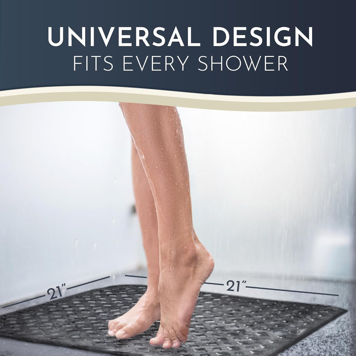 Homerella Anti Slip Shower Mat | Anti Mold Non Slip Bathtub Mat for Inside Shower | Square Floor