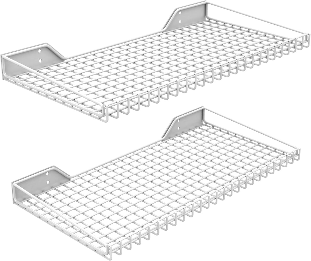 Ultrawall Wall Mounted Storage Shelf for Garage, 2 Pack Metal Shelf Rack, Heavy-Duty Wall Organizer