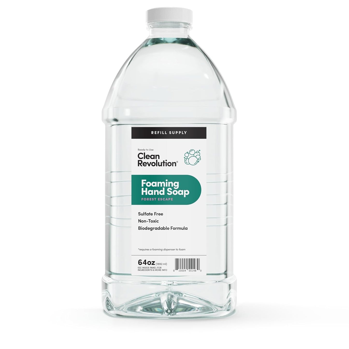 Clean Revolution Foaming Hand Soap Refill Supply Container, Ready to Use Formula, Forest Escape