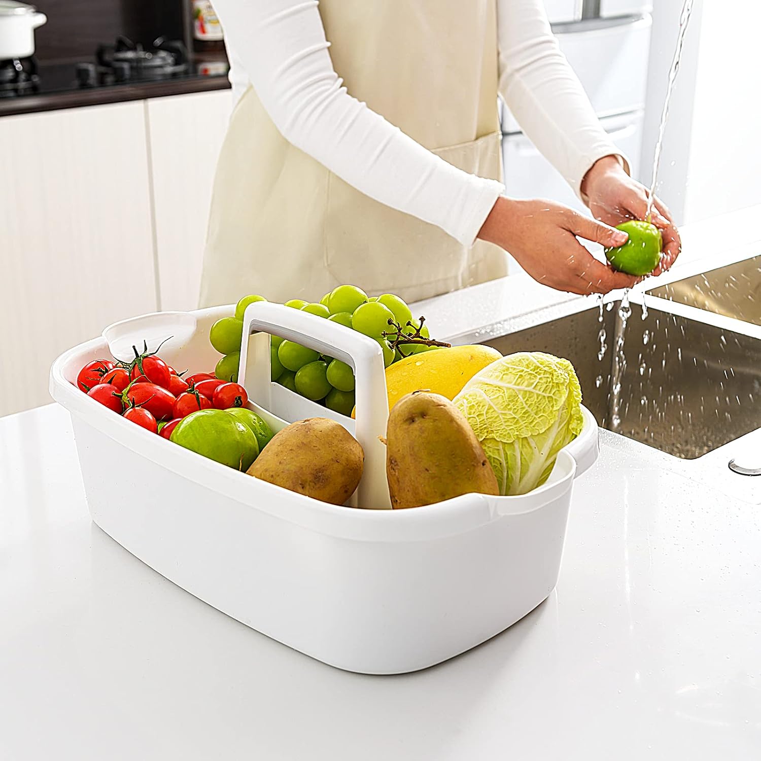 2 Pack Multi-Purpose Plastic Cleaning Caddy with Handle, Shower Caddy Organizer/Storage