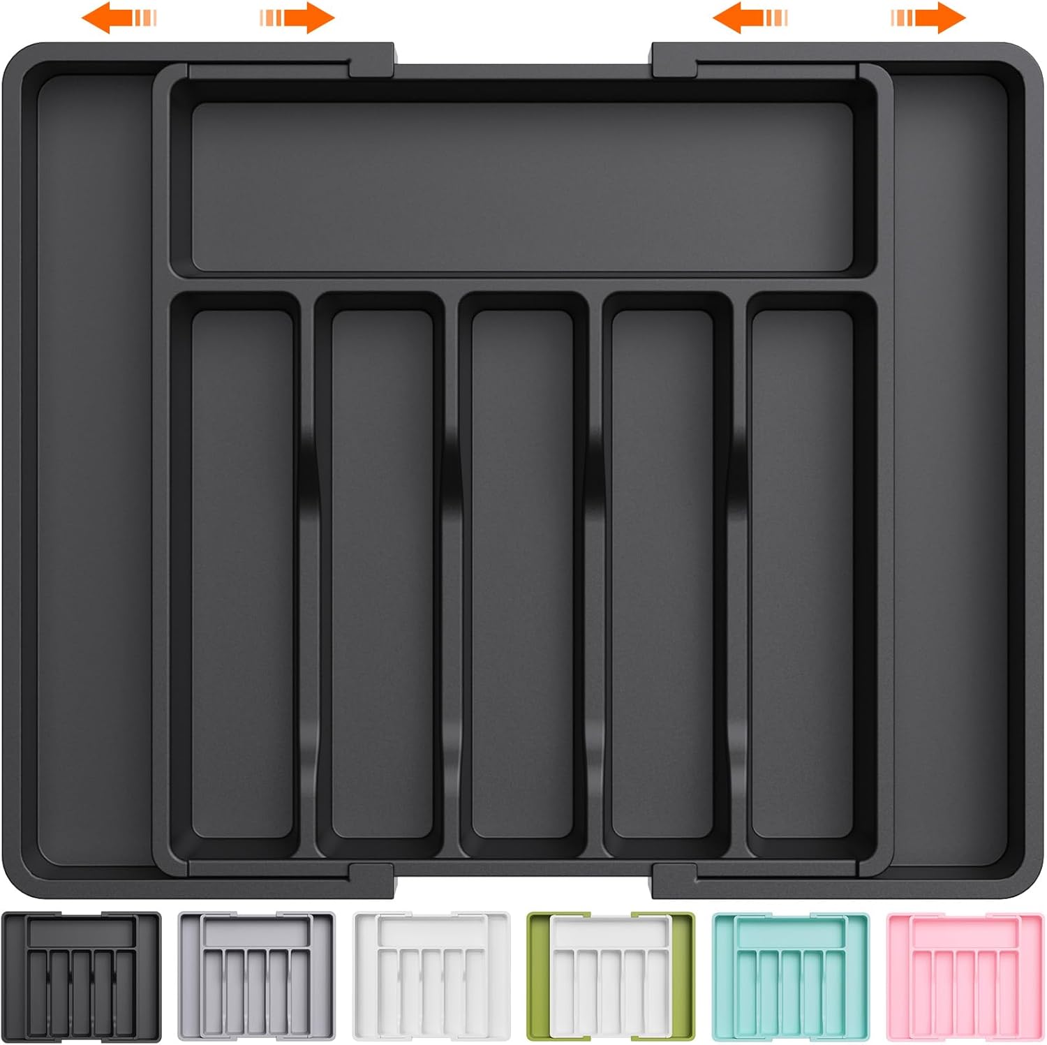 Lifewit Large Silverware Drawer Organizer, Expandable Utensil Tray for Kitchen, BPA Free Flatware