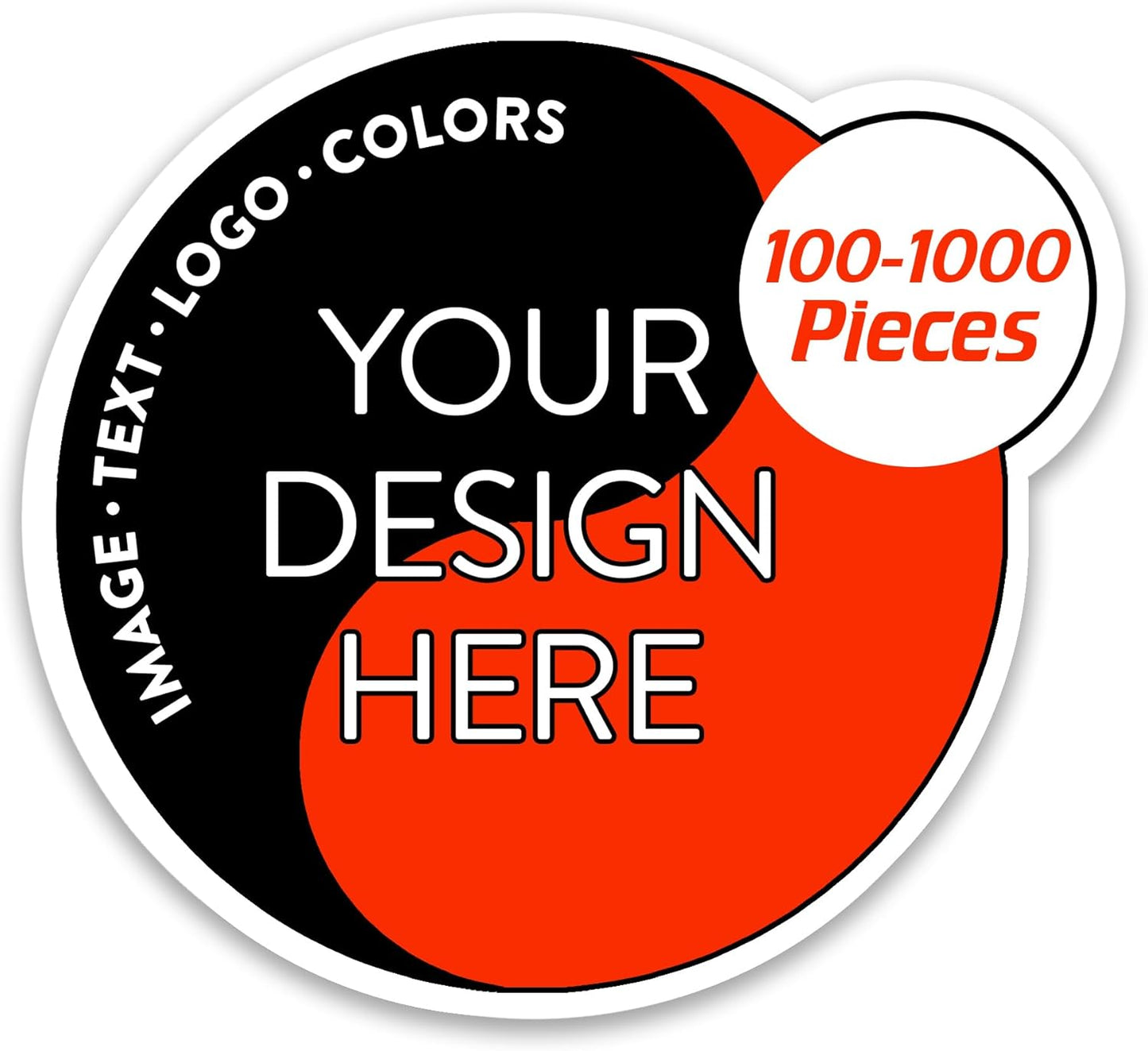 100 Custom Vinyl Stickers - Upload Your own Image, Text, Design, Logo - Personalized Logo Labels
