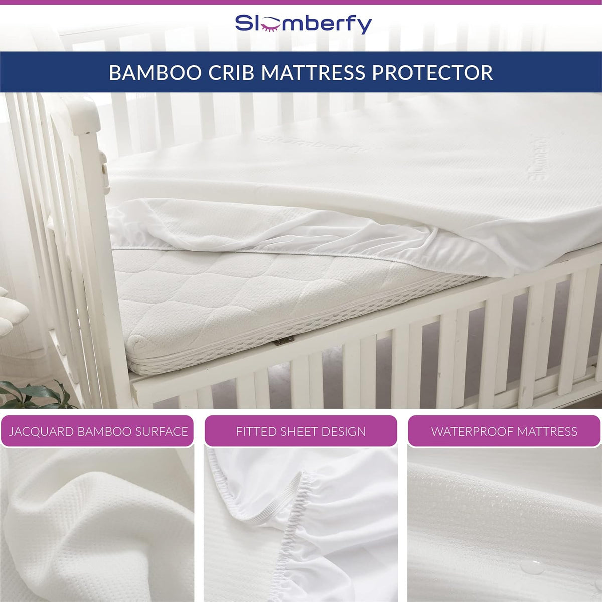 Mini Crib Mattress Protector by Slumberfy, Waterproof and Hypoallergenic Mattress Protector for