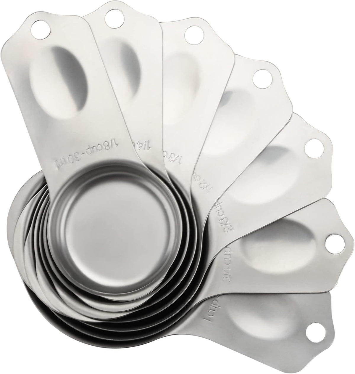 Stainless Steel Measuring Cups Set of 7 Stackable Heavy Duty Measuring Cups for Dry and Liquid