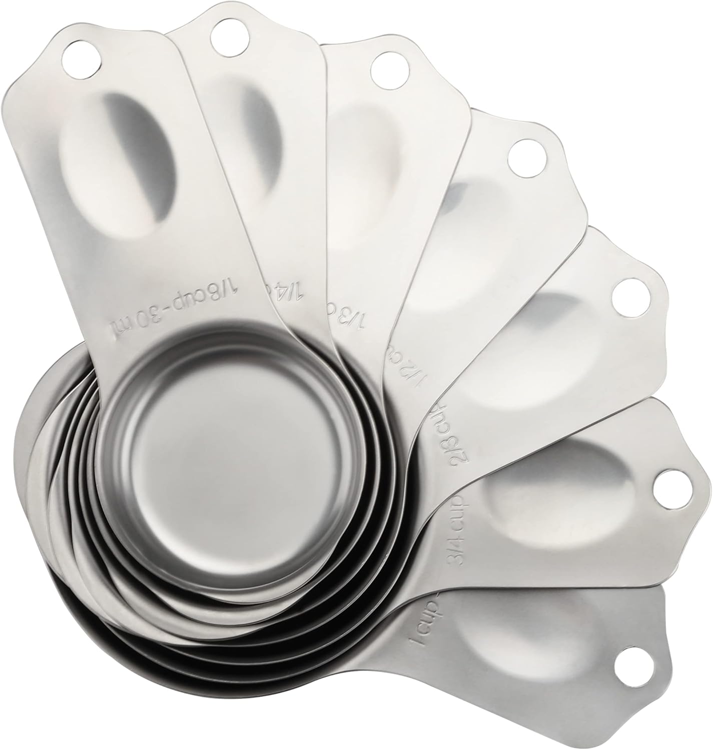 Stainless Steel Measuring Cups Set of 7 Stackable Heavy Duty Measuring Cups for Dry and Liquid
