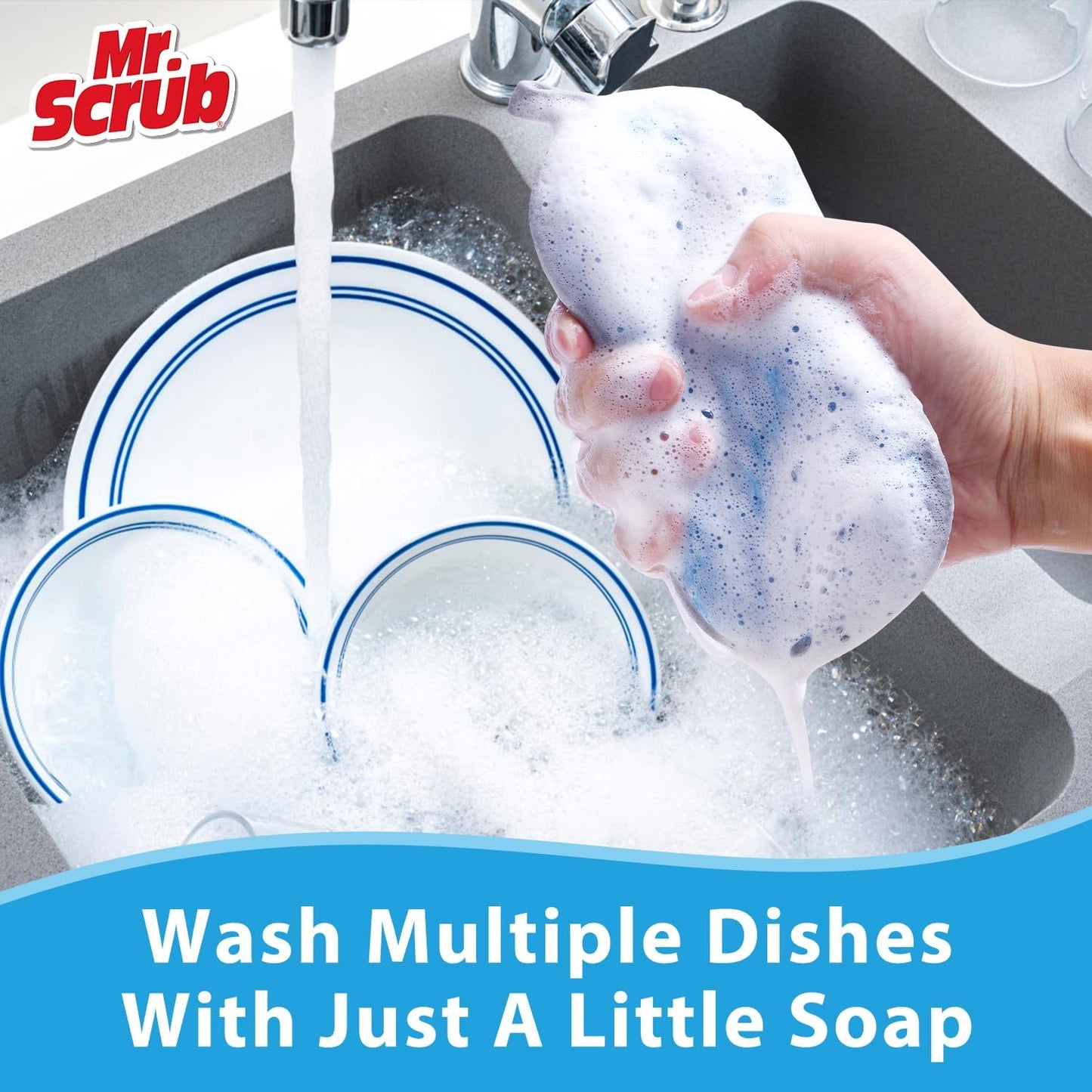 Sponges Kitchen Dish Sponge for Washing Dishes Cleaning Kitchen, All-Purpose, 6 Pack, Non Scratch