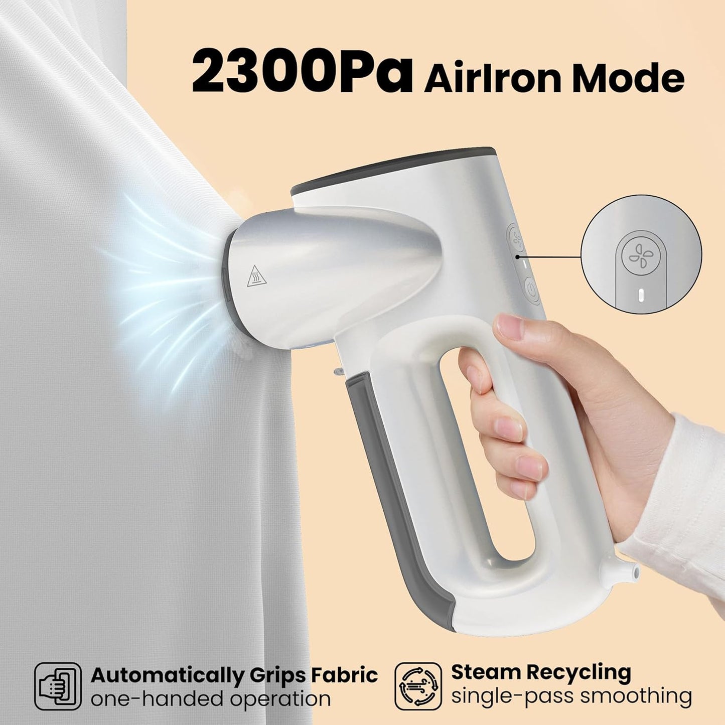 Neakasa Magic 1 Vacuum Steamer, Handheld Travel Garment Steamer for Clothes, 2300Pa Suction for