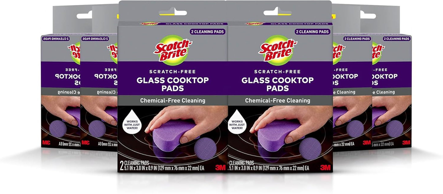 Scotch-Brite Glass Cooktop Pads, Scratch-Free & Non-Abrasive Scrubbers for Glass or Ceramic