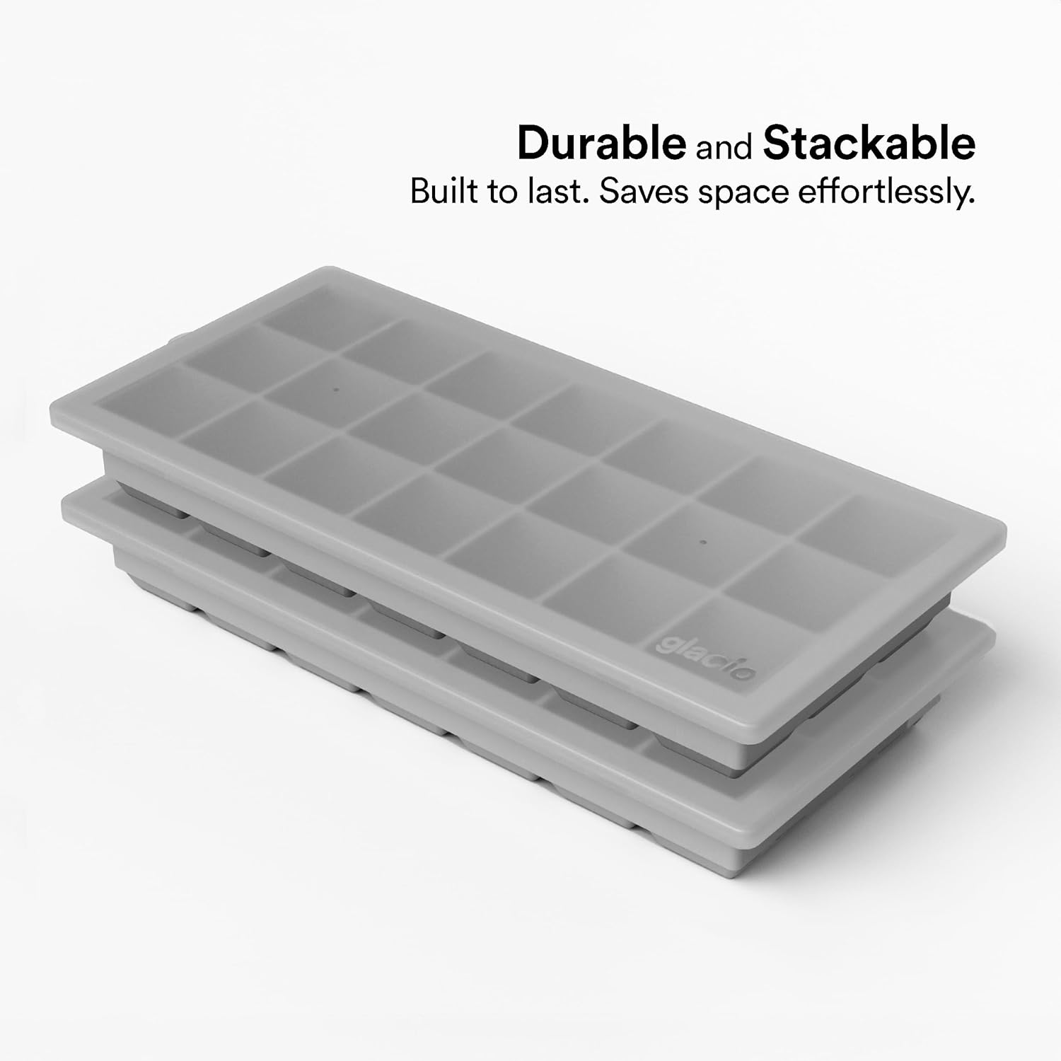 glacio Ice Cube Tray – Small Silicone Molds with Lids, BPA-Free and Flexible for Cocktails and