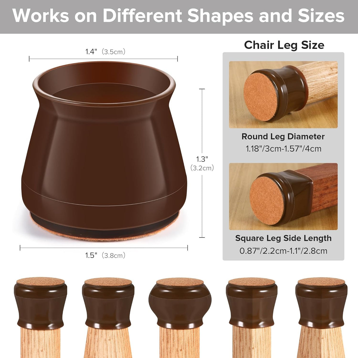 24PCS Upgraded Silicone Chair Leg Floor Protectors for Hardwood Floors, Furniture Sliders for Chair