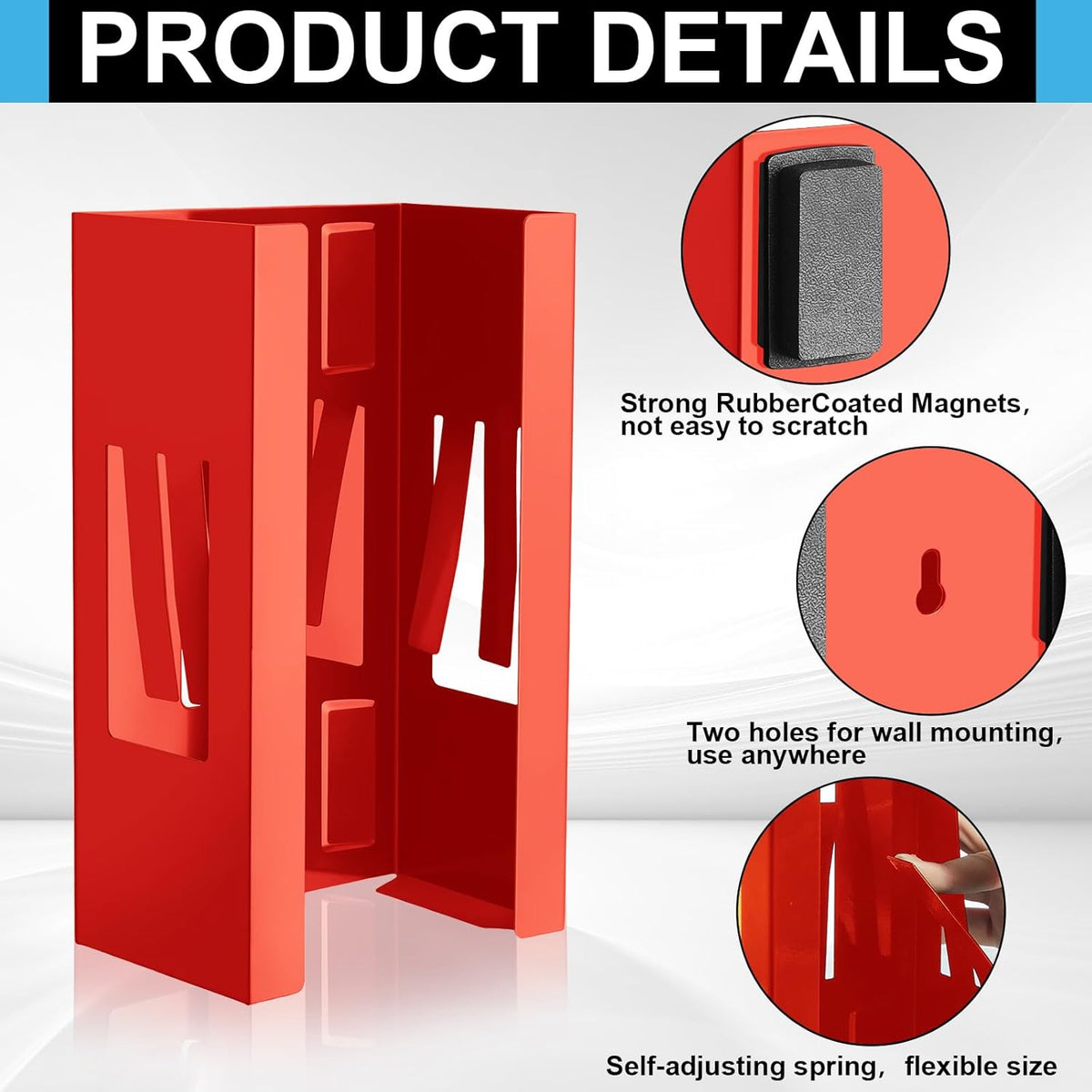 Lounsweer 2 Pcs Magnetic Glove Dispenser Holders Wall Mount Boxes of Gloves Commercial Quality