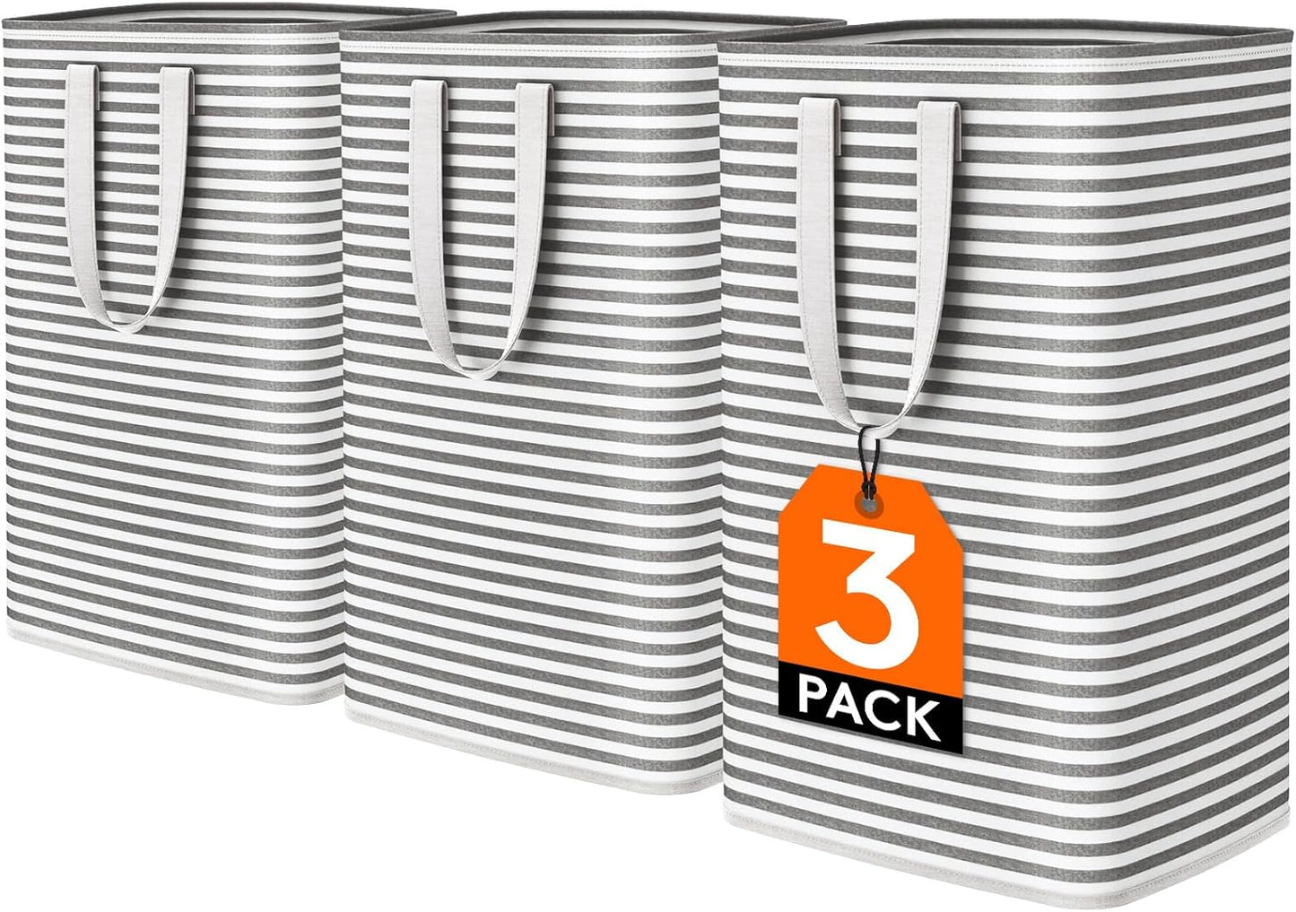 Lifewit 3 Pack Laundry Hamper Large Collapsible Laundry Baskets, Freestanding Waterproof Clothes