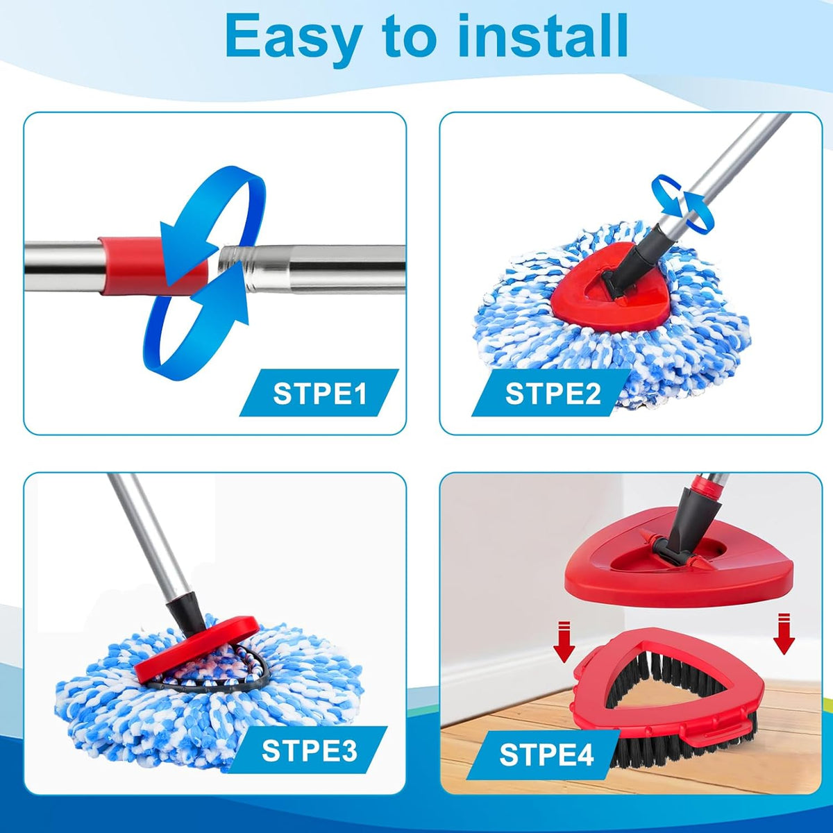 8-Pack Reusable Mop Head Replacement for O Cedar RinseClean 2-Tank System, Microfiber Spin Mop