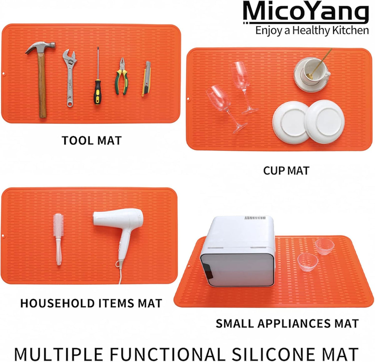 Silicone Dish Drying Mat for Multiple Usage,Easy clean,Eco-friendly,Heat-resistant Silicone Mat for