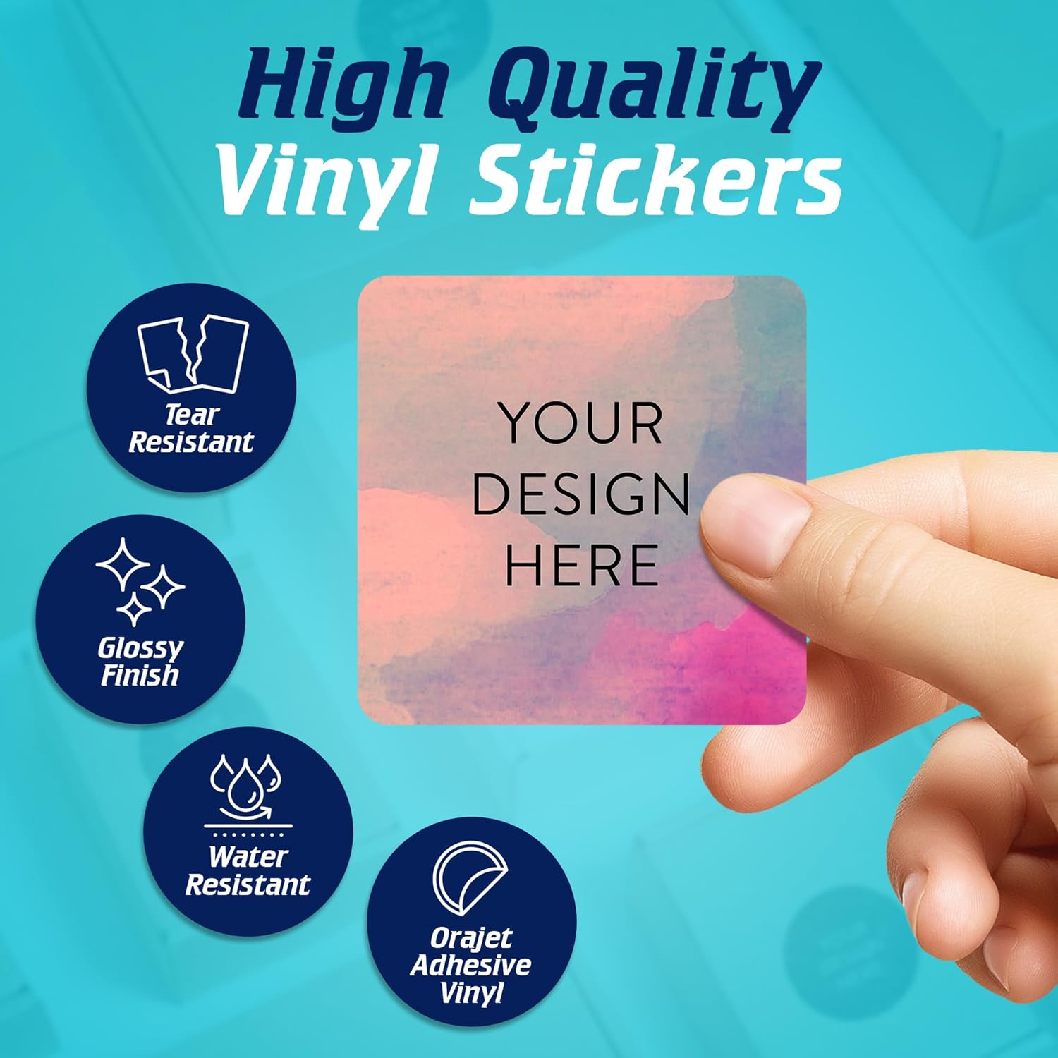 100 Custom Vinyl Stickers - Upload Your own Image, Text, Design, Logo - Personalized Logo Labels