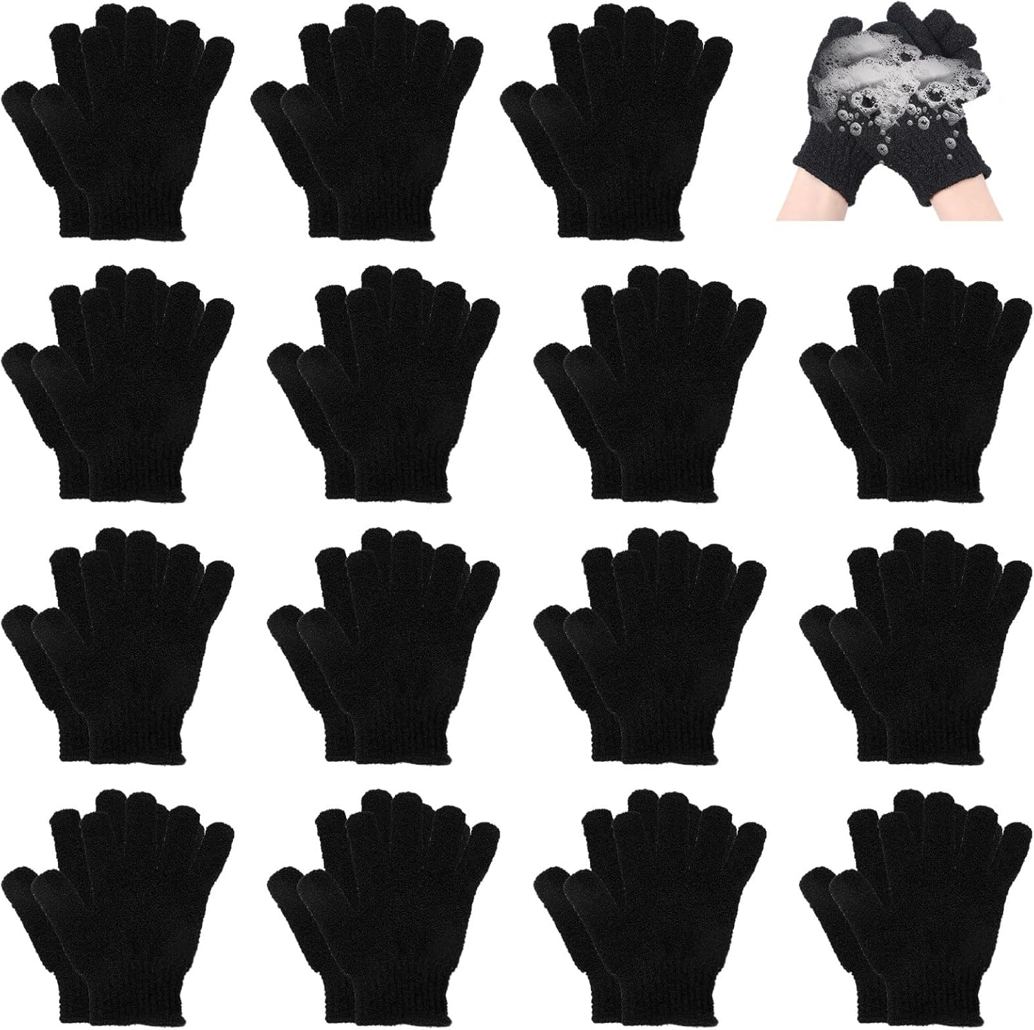 60Pcs Exfoliating Gloves Bulk, Exfoliating Body Scrubber Glove Exfoliator for Body Scrub Mitt, Bath