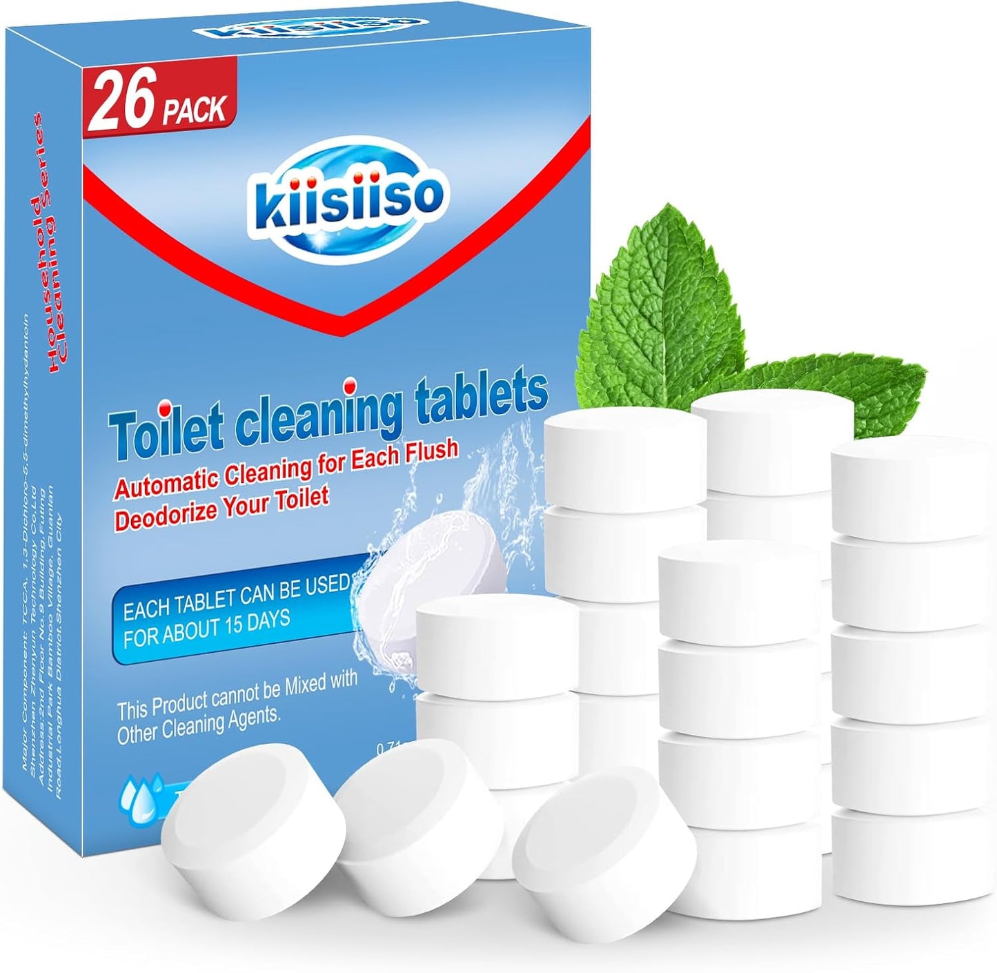 KIISIISO Toilet Bowl Cleaners 26 PACK, Automatic Toilet Bowl Cleaner Tablets for Deodorizing &