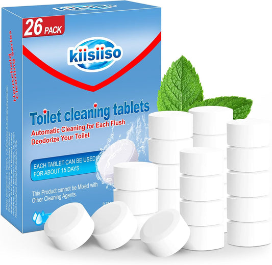 KIISIISO Toilet Bowl Cleaners 26 PACK, Automatic Toilet Bowl Cleaner Tablets for Deodorizing &