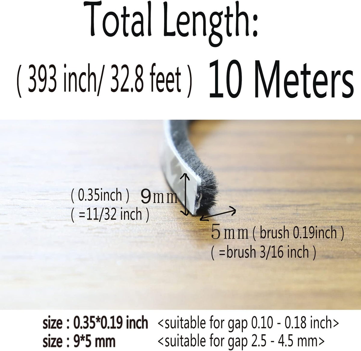 Weather Stripping Brush for Sliding Windows/Doors Frame Side,Pile Self Adhesive Weatherstrip Seal