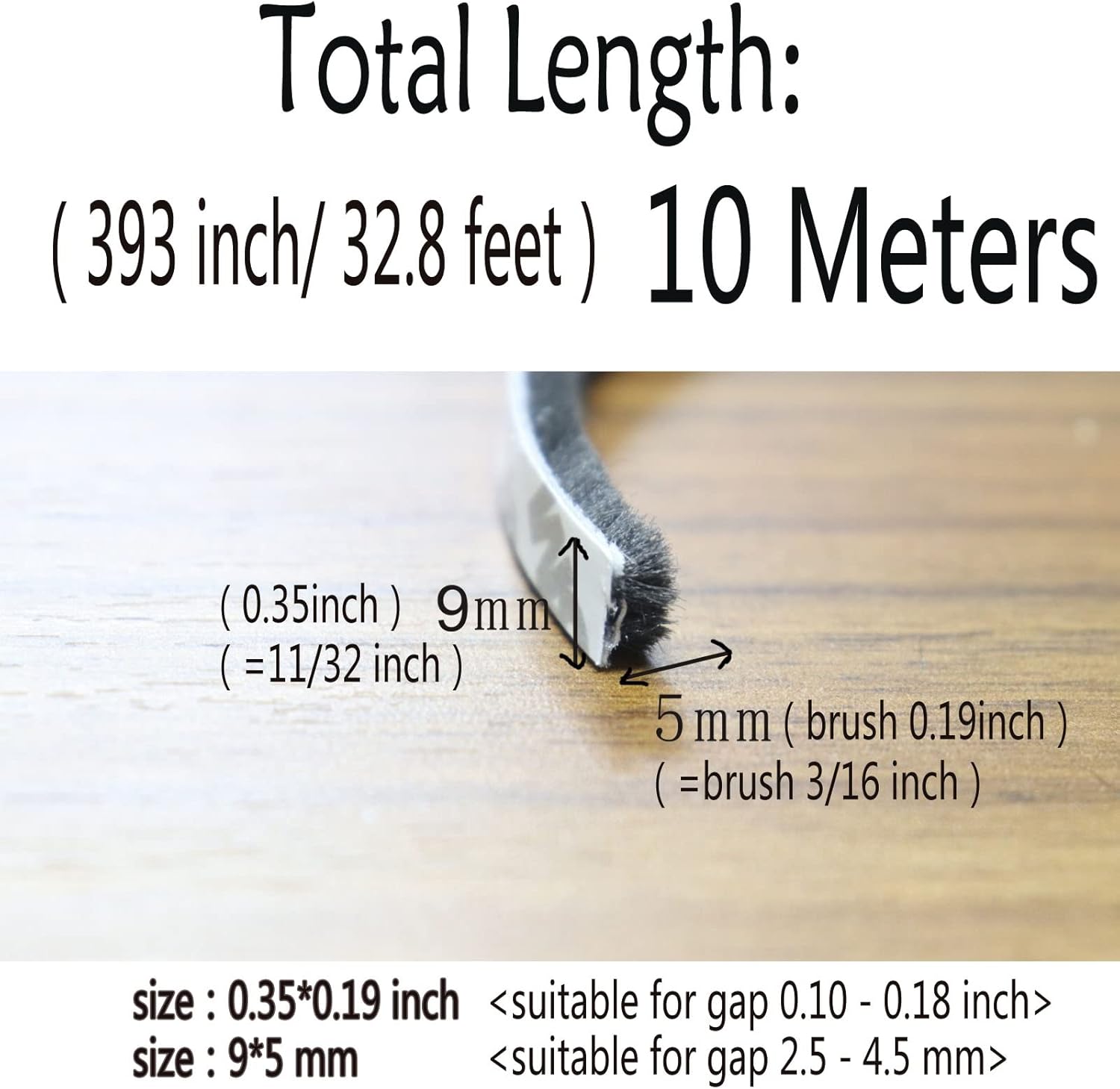 Weather Stripping Brush for Sliding Windows/Doors Frame Side,Pile Self Adhesive Weatherstrip Seal