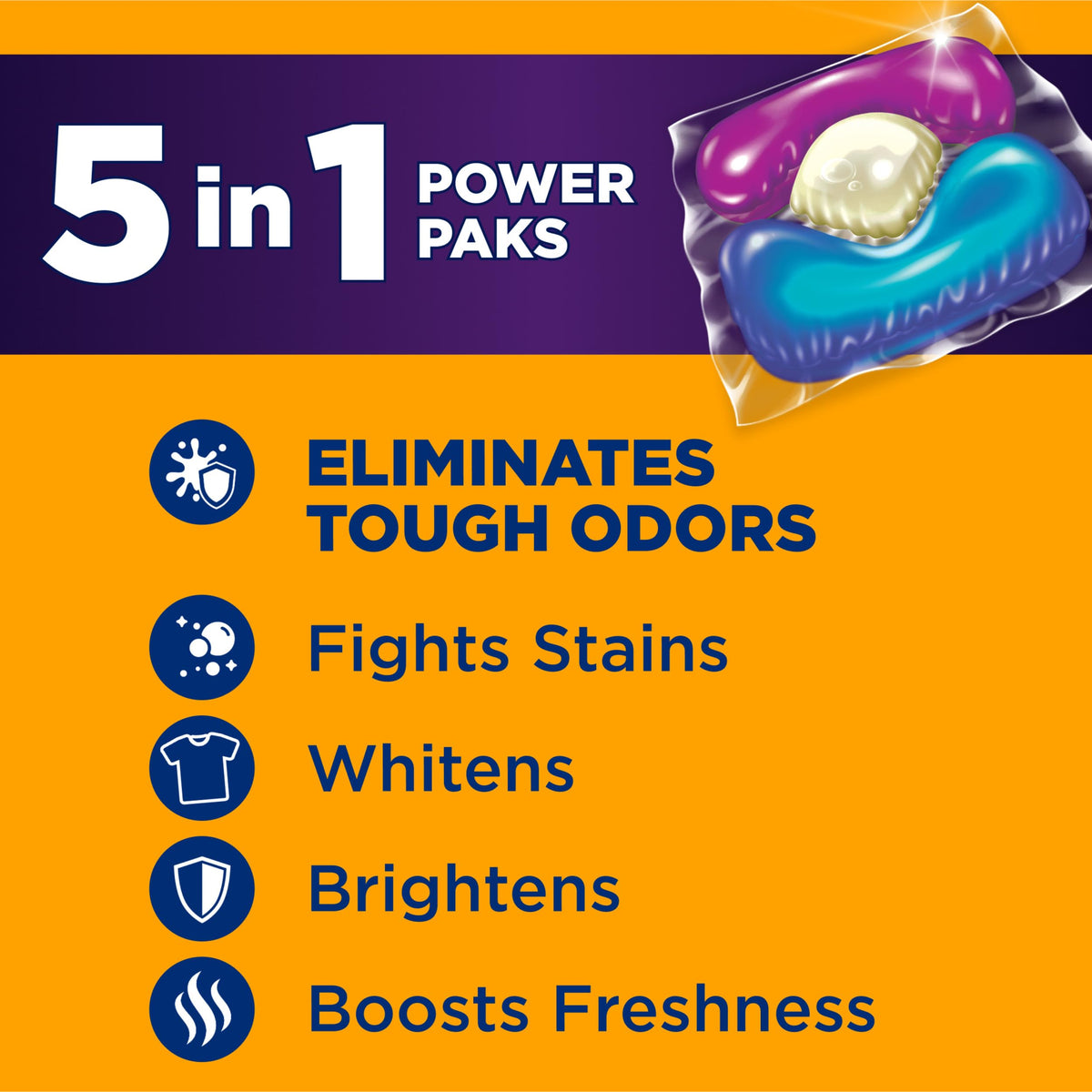 ARM & HAMMER Plus OxiClean With Odor Blasters Laundry Detergent Pak, 72 Ct