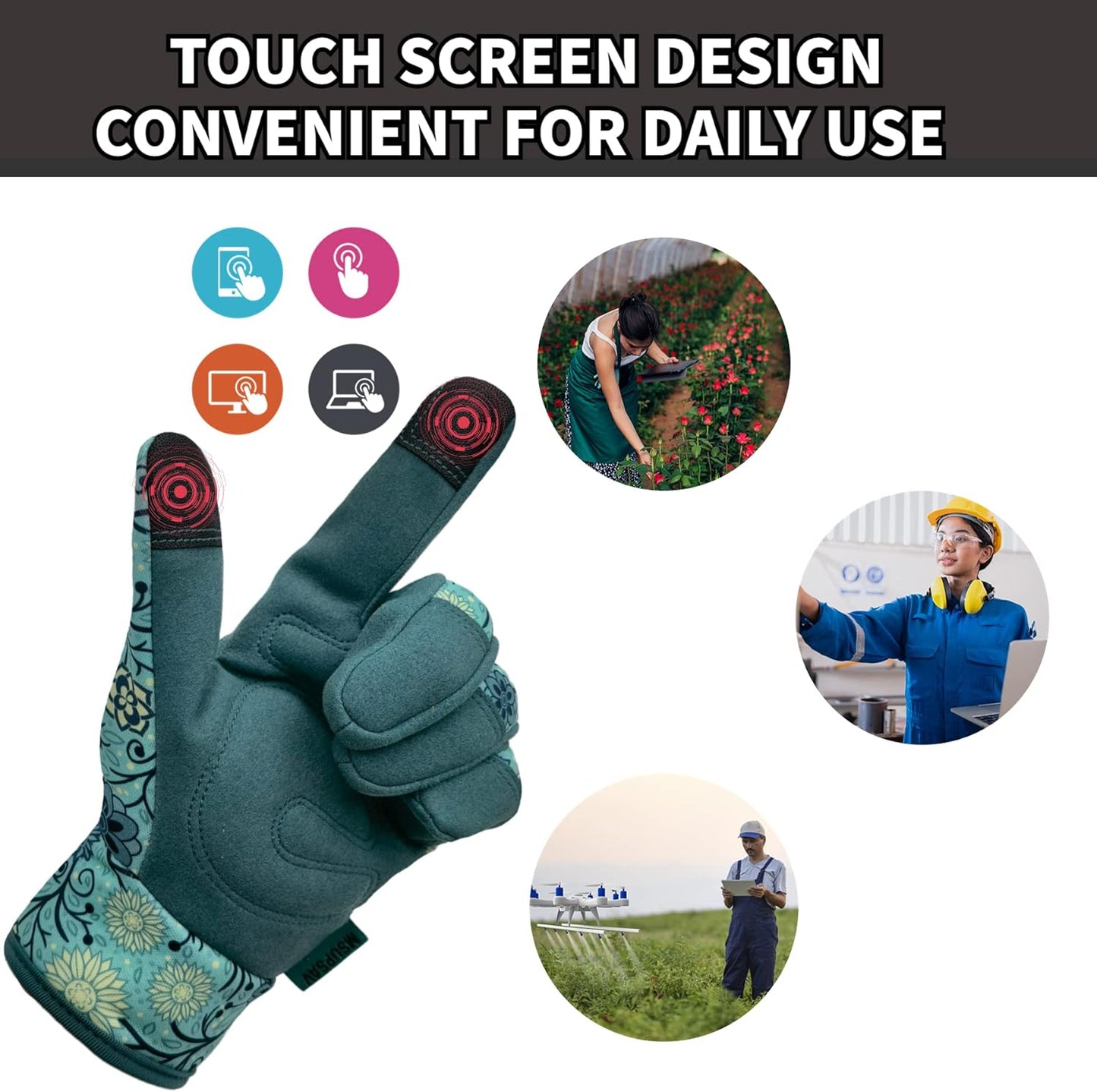 Thorn Proof&Puncture Resistant Gardening Gloves with Grip,Garden Gloves for Women, Leather Work