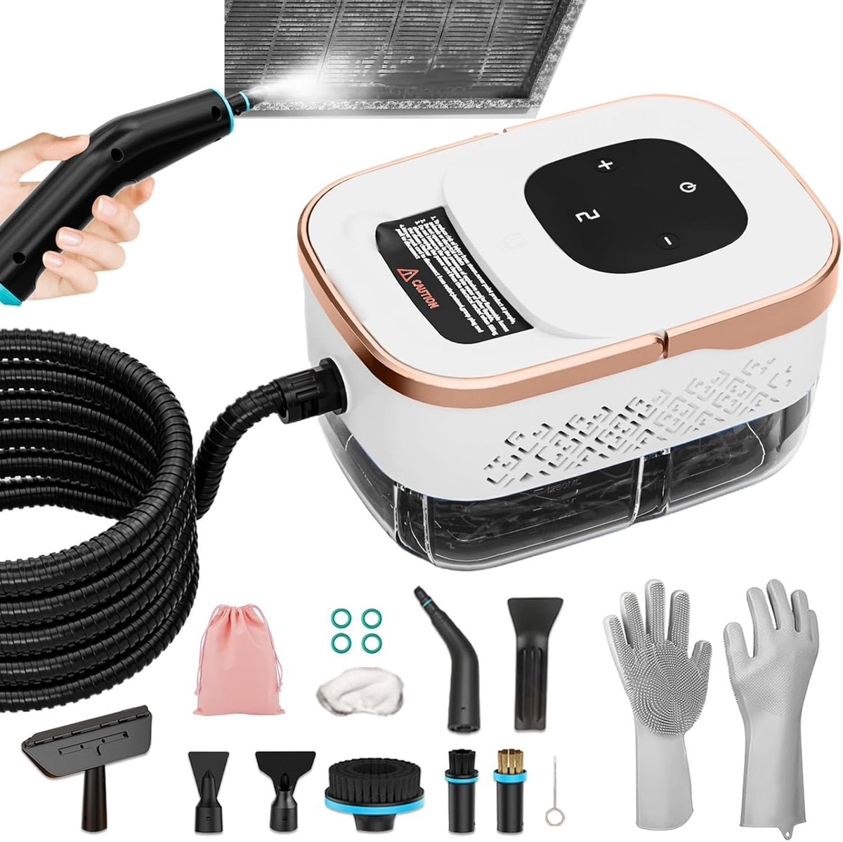 Steam Cleaner, 6 Steam Levels, 42oz Tank & 11 Pieces Accessories, 1500W High-Temperature Steam