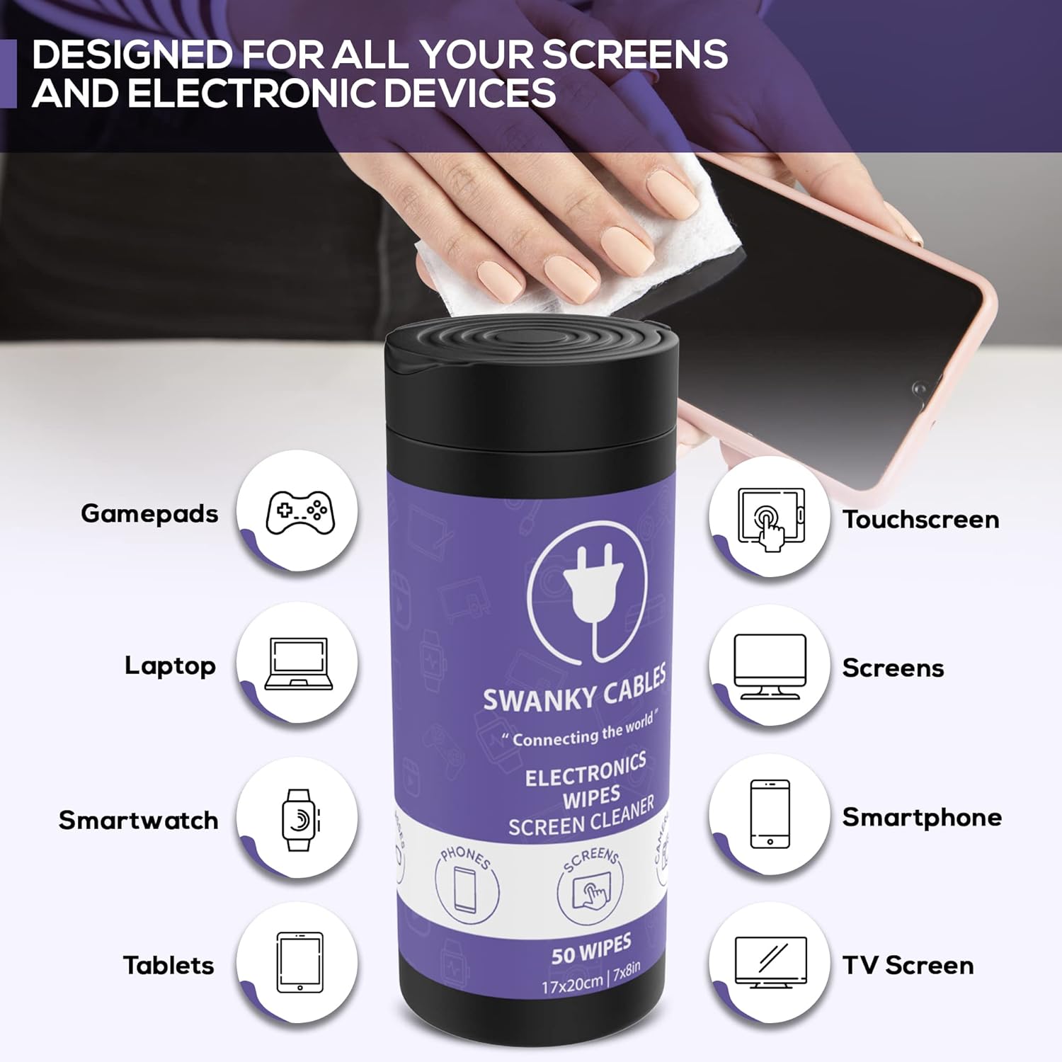 Screen Cleaner Wipes: Electronic Wipes for Screens - Computer Screen Wipes for Lens, Phone, Tv