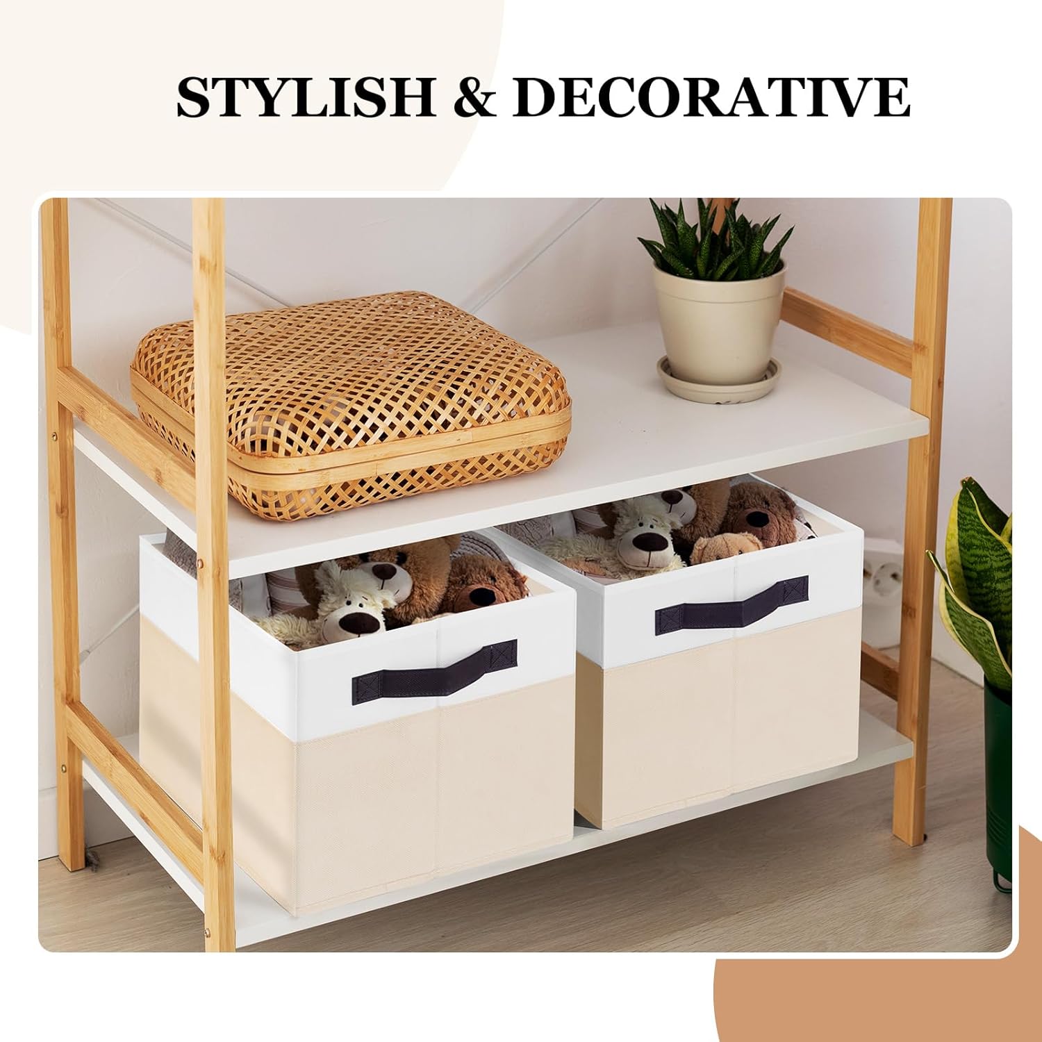 6 Pack Large Toy Box Chest, Collapsible Sturdy Toy Storage Organizer Bins Baskets for Kids, Boys
