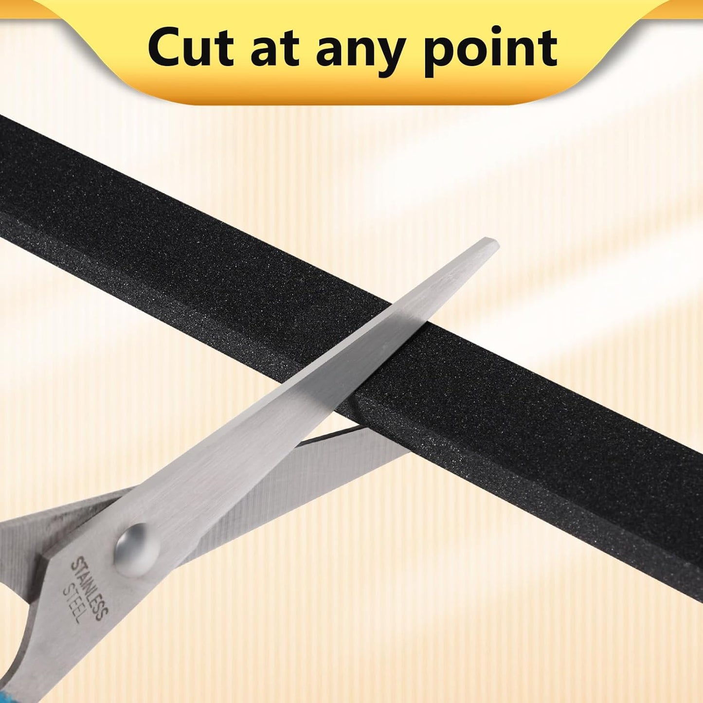 13Feet Weather Stripping (1/2 Inch X 2/5 Inch) Door Seal Strip, Strong Adhesive, Lightproof