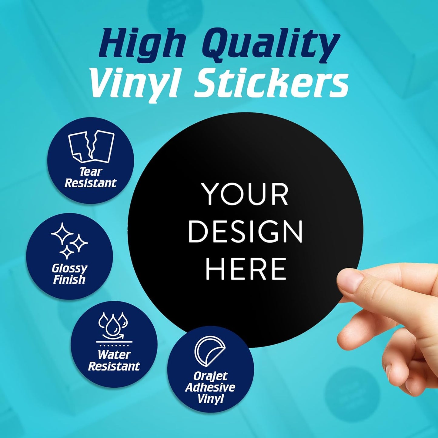 5-1000 Custom Vinyl Stickers - Upload Your own Image, Text, Design, Logo - Personalized Logo Labels