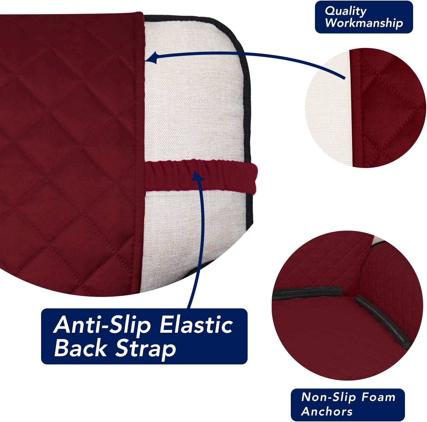PureFit Reversible Quilted Sofa Cover, Water Resistant Slipcover Furniture Protector, Washable