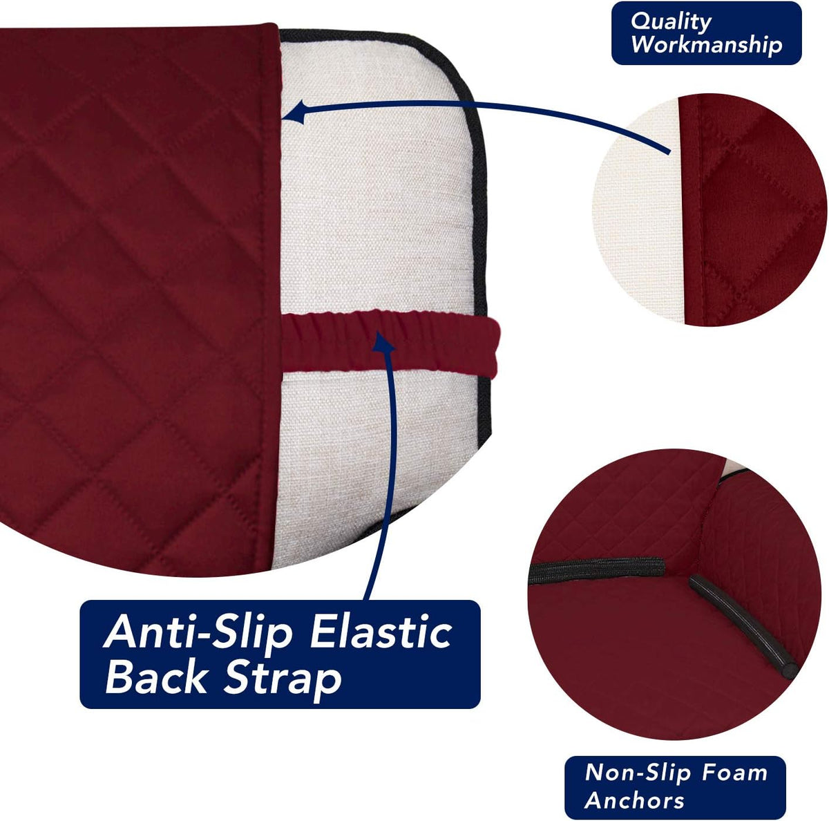 PureFit Reversible Quilted Sofa Cover, Water Resistant Slipcover Furniture Protector, Washable