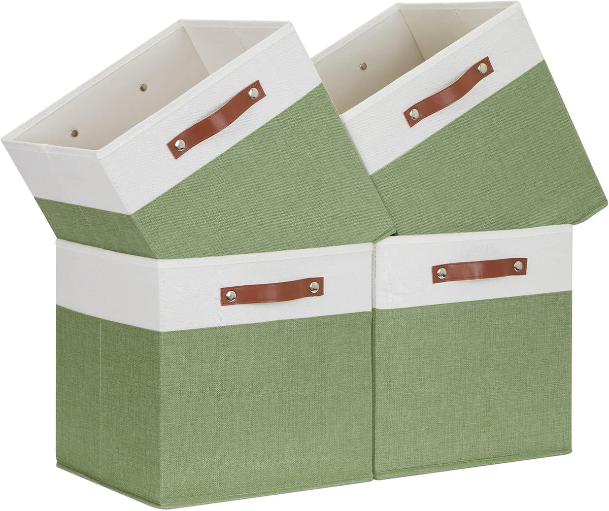 Temary 13 Inch Cube Storage Bin 4 Pack Fabric Storage Cubes Fabric Storage Bin for Shelf, Cube