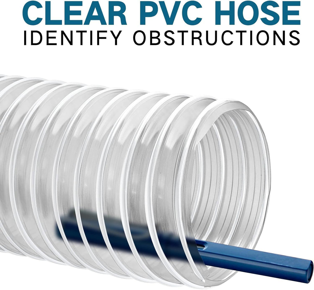 Heavy PVC Dust Collection Hose 6" x 10', Puncture Resistant PVC Dust Collection Hose with Carbon
