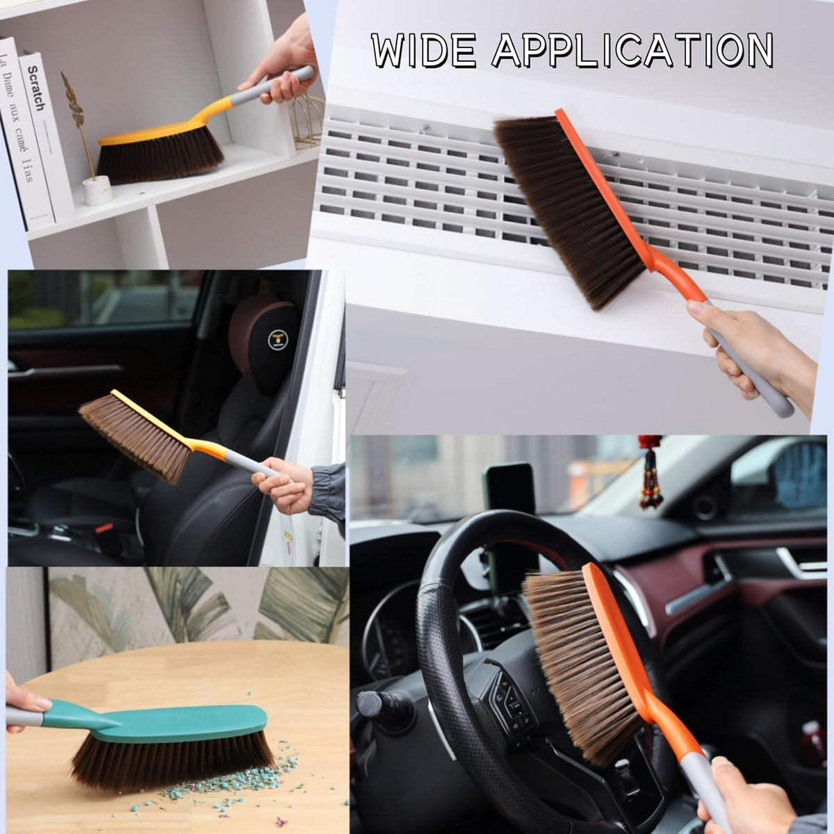 1 Pack 15" Hand Broom Brush,Soft Bristle Cleaning Brush,Counter Brush, Crumb Debris Sweeping